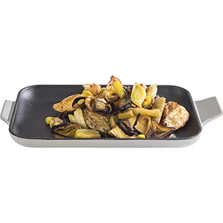 APS Servierpfännchen „Cast Iron“ - Mini Gusseisen-Pfanne, Gusseisen emailliert, eckig, B x T x H: 20 cm x 13 cm x 2 cm, stapelbar, Backofen geeignet, Schale, Grau – Bild 3