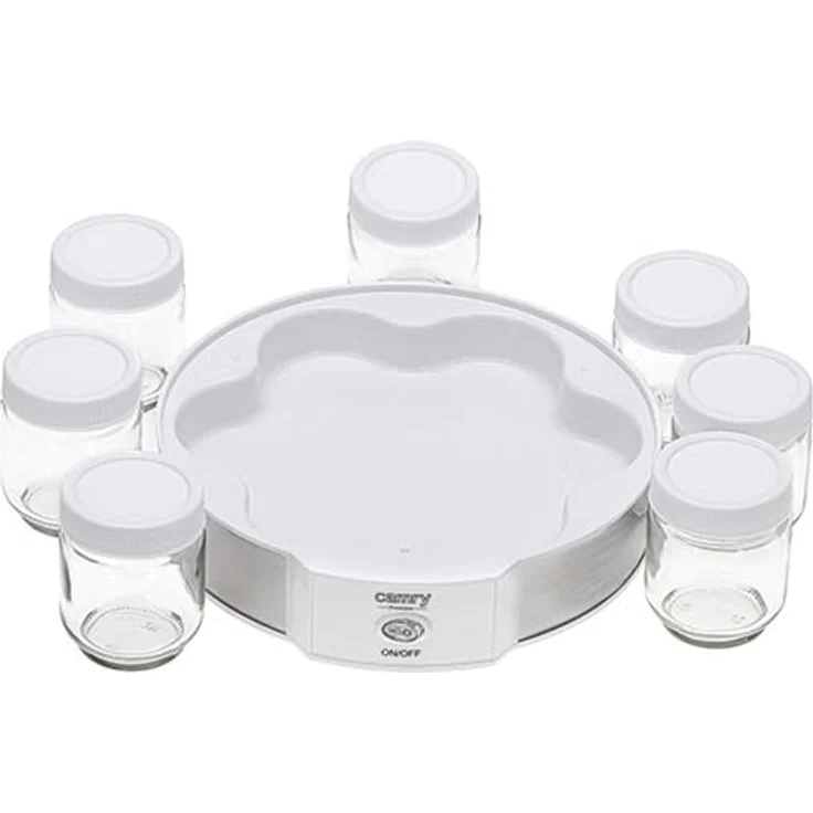 Camry CR 4519 Joghurtbereiter, Joghurt-Maker mit 7 Gläsern, Weiß/Silber, konstante Temperatur 42°C, 20W – Bild 5