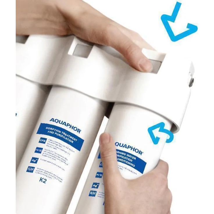 Aquaphor AQUAPHOR Crystal TRIO Aktivkohle Wasserfilter mit 1 Wege Wasserhahn - Mikrofiltration bis 0,8 Mikrometer, Kohleblock mit Keimsperre – Bild 1