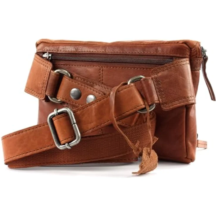 Spikes & Sparrow Bronco Gürteltasche aus 100% Leder, 23 cm x 4 cm x 14.5 cm, braun – Bild 4