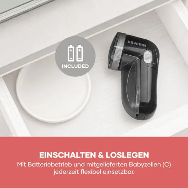 Severin CS 7977 Fusselrasierer, schwarzer Fusselentferner für Wäschepflege – Bild 8