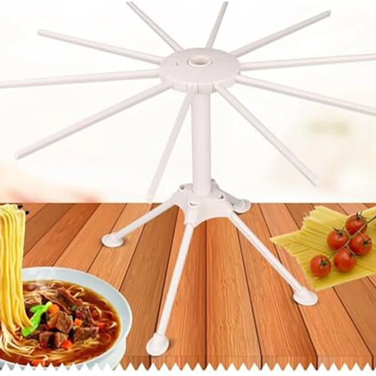 Penelife Nudeltrockner mit 10 ausziehbaren Armen – Faltbarer Pastaständer für bis zu 2 kg Nudeln, weiß – Bild 2