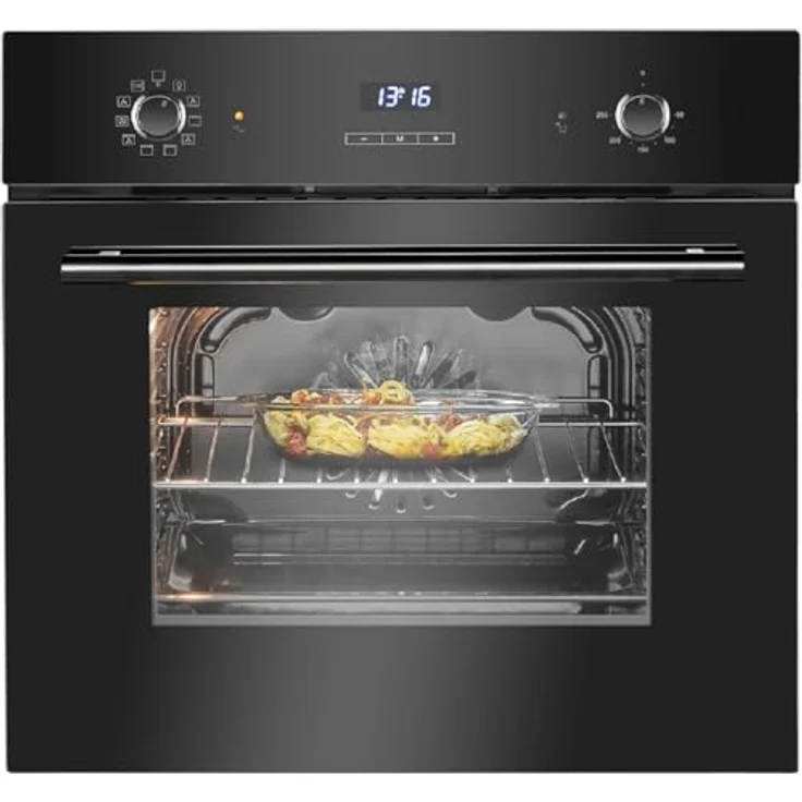 Bomann EBO 7911, Einbaubackofen mit 56L, Grill, Heißluft & 9 Funktionen, Touch Control, aushängbare Tür, schwarz – Bild 1