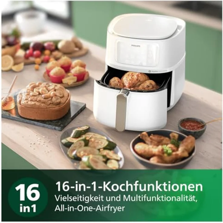 Philips Heißluftfritteuse Airfryer XXL HD9285/00, 7,2 l, 2000 W, mit 7 Voreinstellungen, WiFi Konnektivität und Warmhaltefunktion, in Schwarz – Bild 4