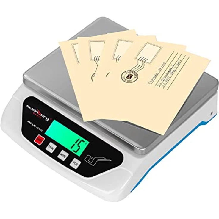 Steinberg Digitale Briefwaage Feinwaage Küchenwaage Grammwaage Edelstahl 1,5g - 10kg LCD, Küchenwaage, Rosa, Weiss – Bild 3