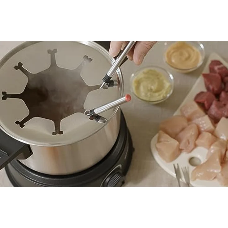 Severin FO 2470 Fondue, 1500W, 8 Fonduegabeln, regelbarer Thermostat – Bild 5