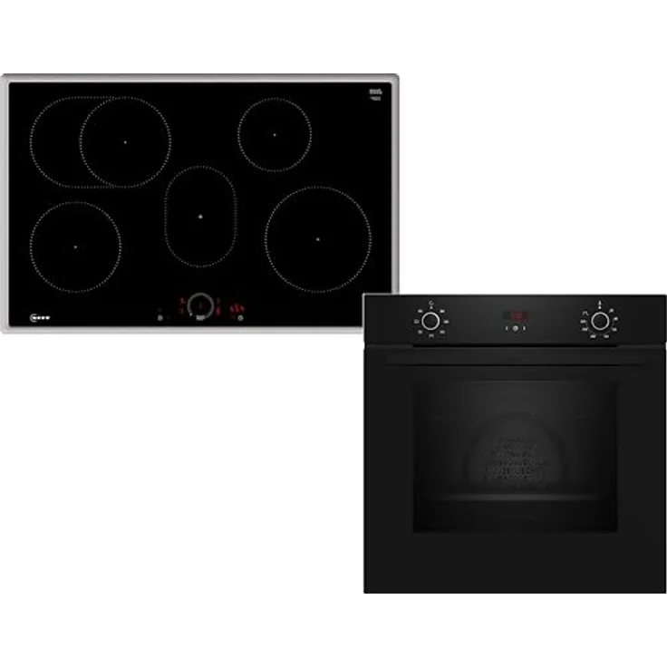Neff Backofen-Set B1CCC0AK3 + T58SHF1L0, Einbau, Induktionskochfeld, schwarz, 71 l Volumen, CircoTherm®, appfähig, A+ Energieeffizienz – Bild 1