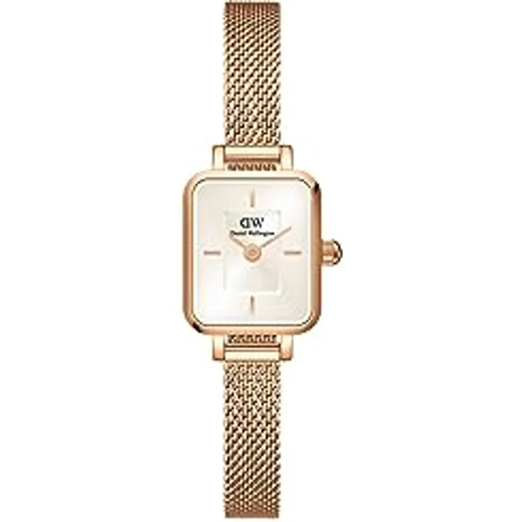 Daniel Wellington Quadro Uhr 15.4x18.2mm Double Plated Stainless Steel (316L) Rose Gold, Elegant und zeitlos mit veredeltem Edelstahl 316L
