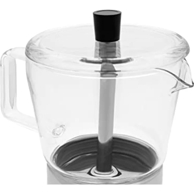 Leopold Vienna Espressokocher Otto 4Ta Glas, Espressokanne, Silber, Transparent – Bild 3
