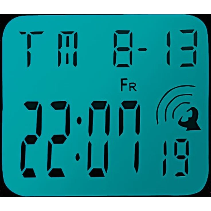 PEARL SW-640 dcf Funkarmbanduhr, Digitale Unisex-Sport-Funkuhr mit LCD-Display, schwarz/silber, chronographisch, spritzwassergeschützt, viele Extra-Features – Bild 4