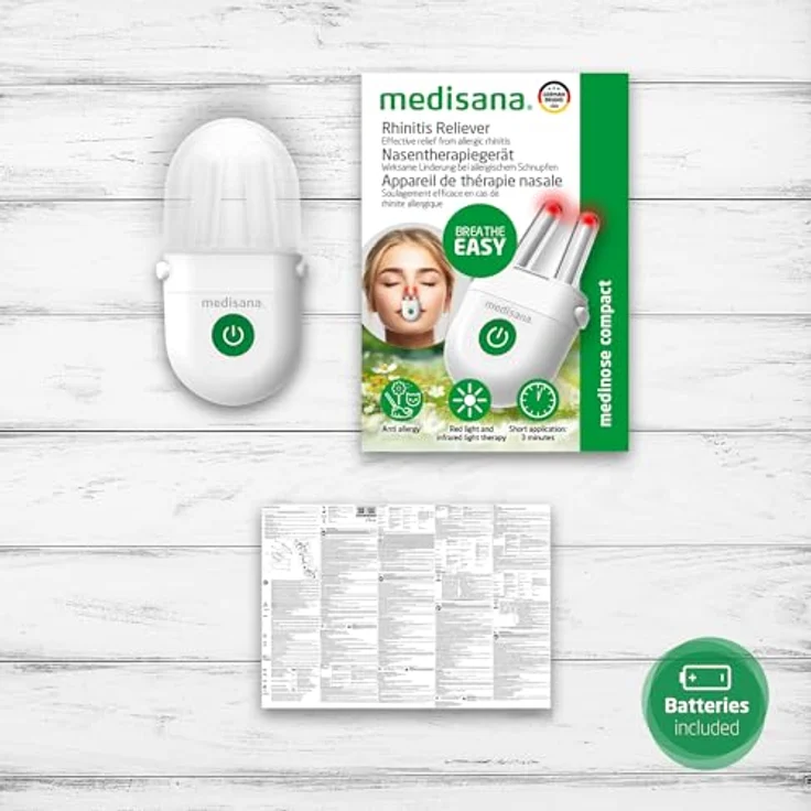 Medisana medinose compact, Infrarotlampe zur Rot- und Infrarotlichttherapie bei allergischer Rhinitis, kabellos, 3 Minuten Anwendungszeit – Bild 5