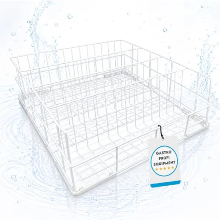 Morleos Gläserspülkorb Drahtgitterkorb 400x400 mm, 4 Reihen für Gastro-Spülmaschinen, Made in EU, robust mit Kunststoffbeschichtung – Bild 3