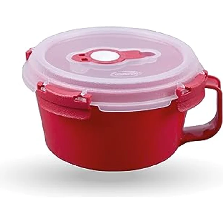 Tontarelli Vorratsdose für Lebensmittel (850 ml) - Rot - BPA-Frei luftdicht, Mikrowellengeeignet, Spülmaschinenfest, Gefrierschrankgeeignet, Hergestellt in Italien – Bild 1