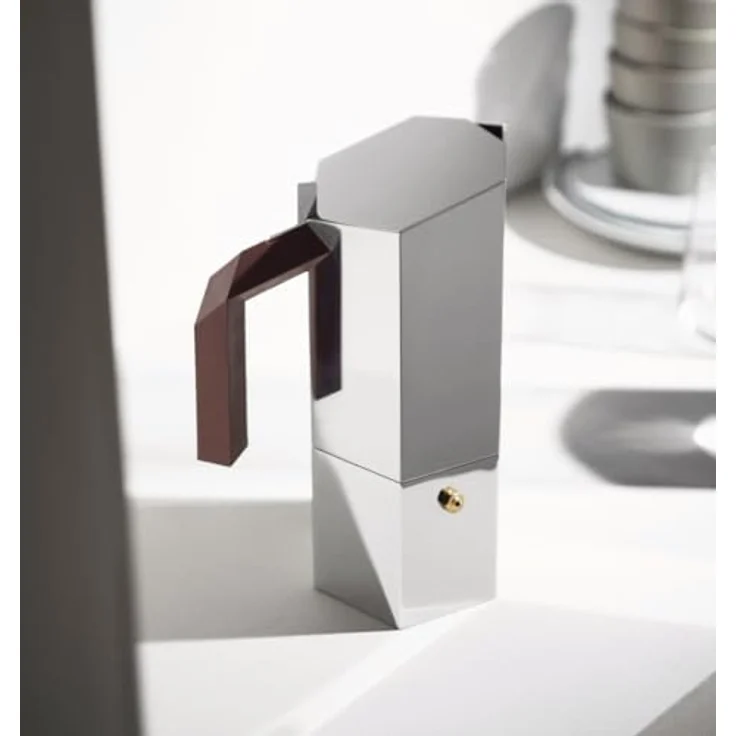 Alessi Espressokocher Menhir, 0.30l Edelstahl Kaffeekanne für alle Herdarten inklusive Induktion, mit Reduktionsfilter für 3 Tassen – Bild 4