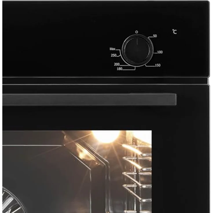 Oranier EBS900, schwarzer Einbau Backofen mit 80 Liter Garraumvolumen, 6 Funktionen und versenkbaren Knebeln – Bild 3