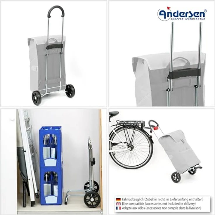 ANDERSEN Einkaufstrolley - Scala Shopper Nelon blau 53 L Freizeit, Hackenporsche, modern, klappbar, leichtgängig, leise Räder – Bild 4