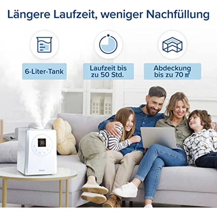 Levoit LV600S, Smart 6L Top-Fill Warmer/Kalter Nebel mit Alexa/APP Steuerung, Schlafmodus, Timer 1-12Std. , Humidifier mit Aromatherapie für Schlafzimmer, Kinderzimmer, Pflanzen bis 40–70 m² – Bild 5