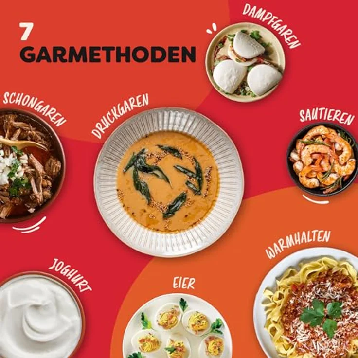 Instant Pot 7-in-1 Multikocher 5,7L – Schnellkochtopf, Schongarer, Dampfgarer, Joghurtbereiter, Edelstahl, Farbe Blau – Bild 3