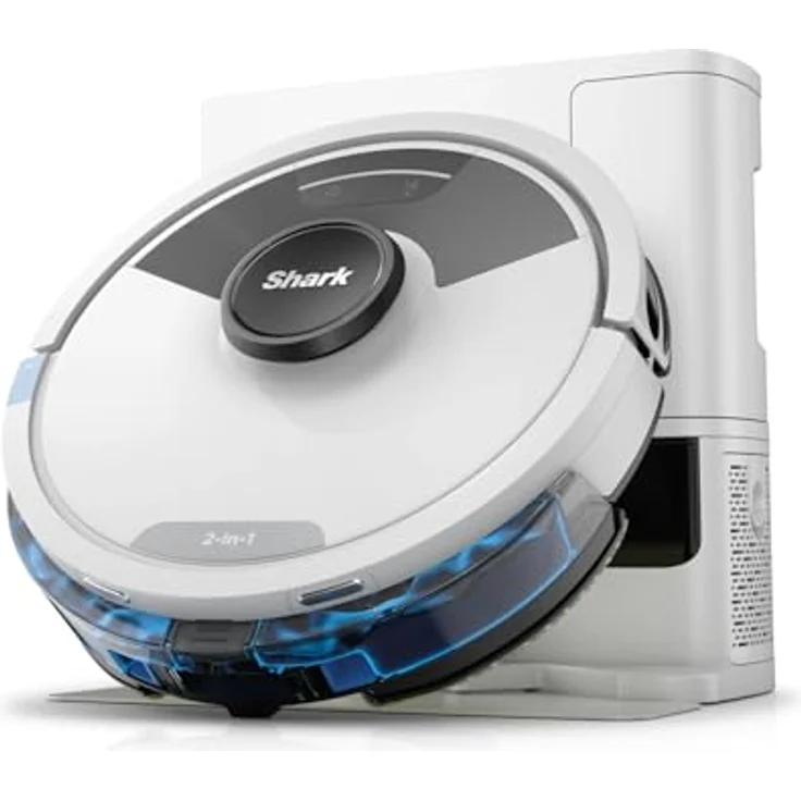 Shark Matrix Plus 2-in-1 Wisch- & Saugroboter mit LiDAR Home Mapping, selbstentleerend, für Teppiche & Hartböden, Anti-Allergen, selbstaufladend, Weiß RV2620WAEUWH – Bild 1