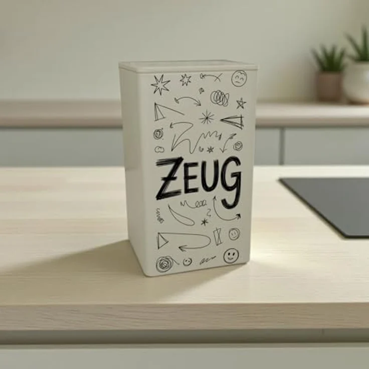 speecheese Aufbewahrung Dose 900ml mit Doodle Design für kreative Aufbewahrung, bunt – Bild 2