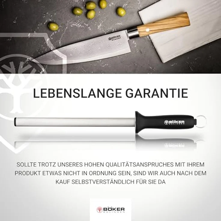 Böker Wetzstahl Böker Manufaktur Solingen Diamant Schleifstab, mittlere Körnung, 28 cm, Schwarz – Bild 9