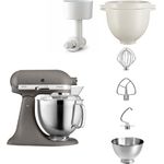 KitchenAid Küchenmaschine Artisan 5KSM185 4,8 L Breadlover, Edelstahl, inkl. Brotbackschüssel und Getreidemühlenvorsatz
