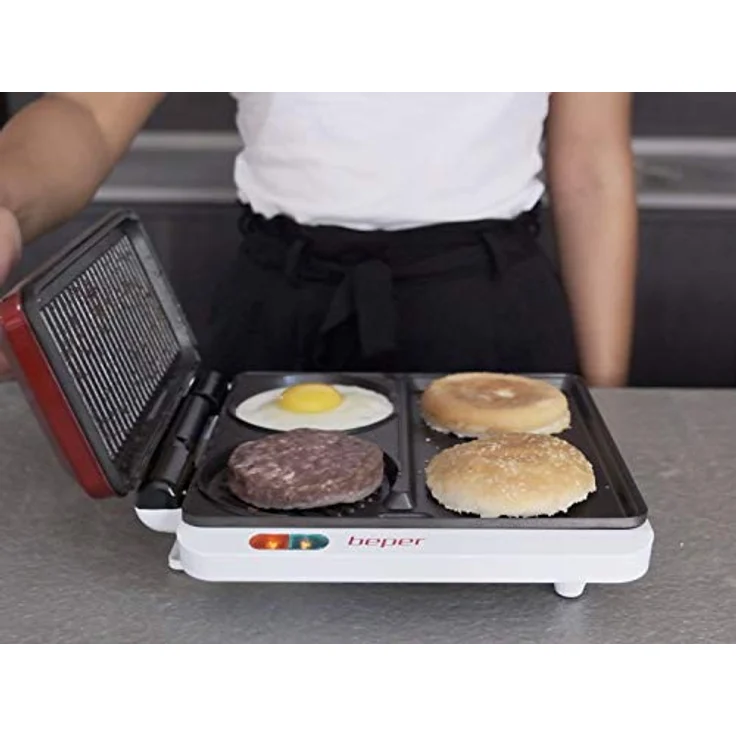 Beper Tischgrill P101CUD500 Multifunktionsgrill in Rot, 2000,00 W, 4 Kochflächen - Preisvergleich – Bild 2
