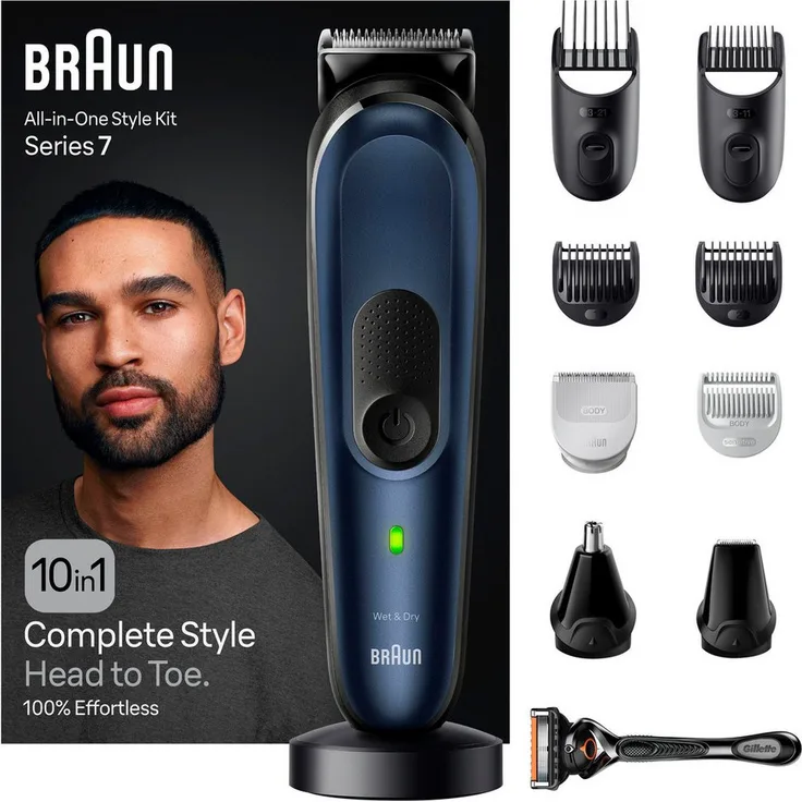 Braun Haarschneider All-In-One Styling Set MGK7410, 10-in-1 Barttrimmer, Wasserdicht