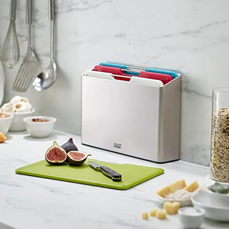 Joseph Joseph 60187 Folio 4-teiliges Set farblich gekennzeichneter Schneidebretter mit Aufsteller (Normal) -Silber, Plastic – Bild 6
