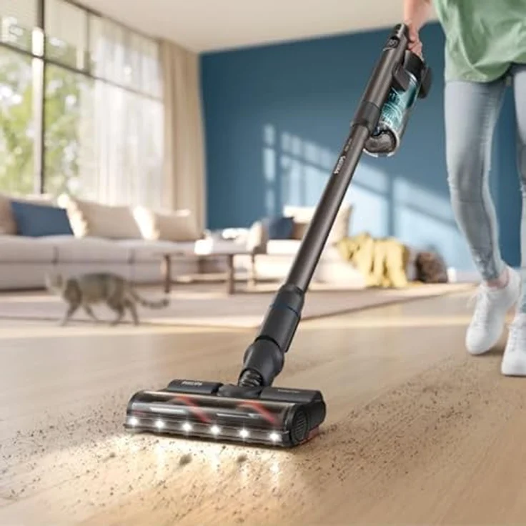 Philips XC8155/01, 2-in-1-Stabstaubsauger, beutelos, Blau, mit Zyklonfilter und 80 Minuten Akkulaufzeit für Trocken- und Nassreinigung – Bild 5