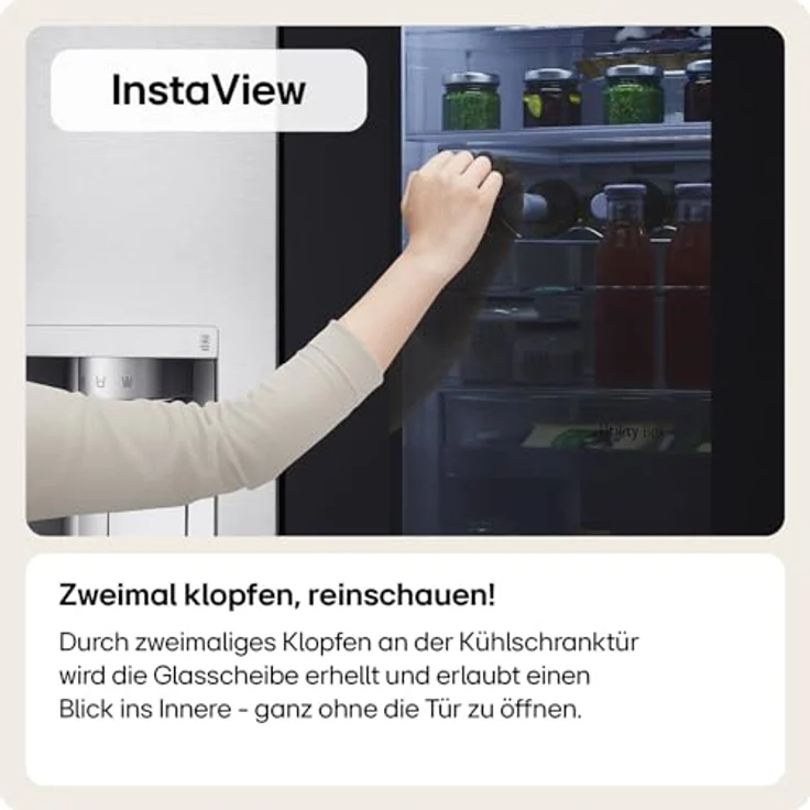 LG GMG861EPAE InstaView SLIM Multi-Door Kühl-Gefrierkombination, 508 L, Matte Black – Bild 2