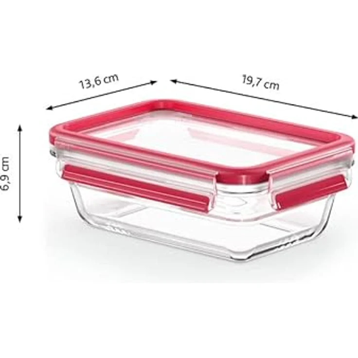 emsa Frischhaltedose CLIP & CLOSE Glas, 0,80 Liter, eckig – Bild 3