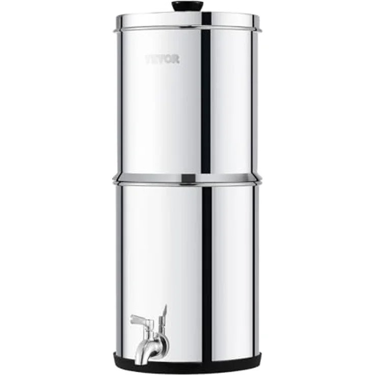 VEVOR Schwerkraft Wasserfiltersystem, Edelstahl 7 L + 8,5 L, reduziert Blei und bis zu 99 % Chlor, mit 2 Kohlefiltern und Zapfhahn – Bild 9
