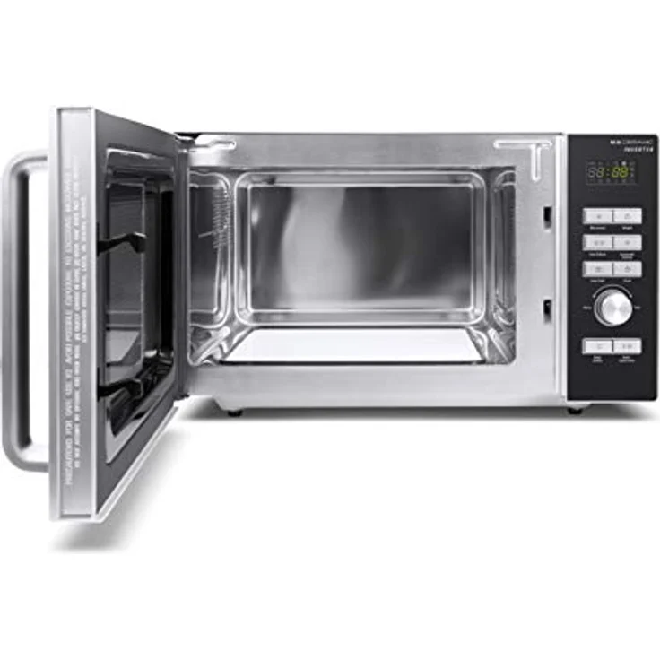 CASO MI 30 Ceramic Mikrowelle, Standgerät, 1000 Watt, 30 Liter Garraum, Inverter-Technologie, Keramikboden für mehr Platz, 8 Koch-Programme, Timer, edelstahl – Bild 4