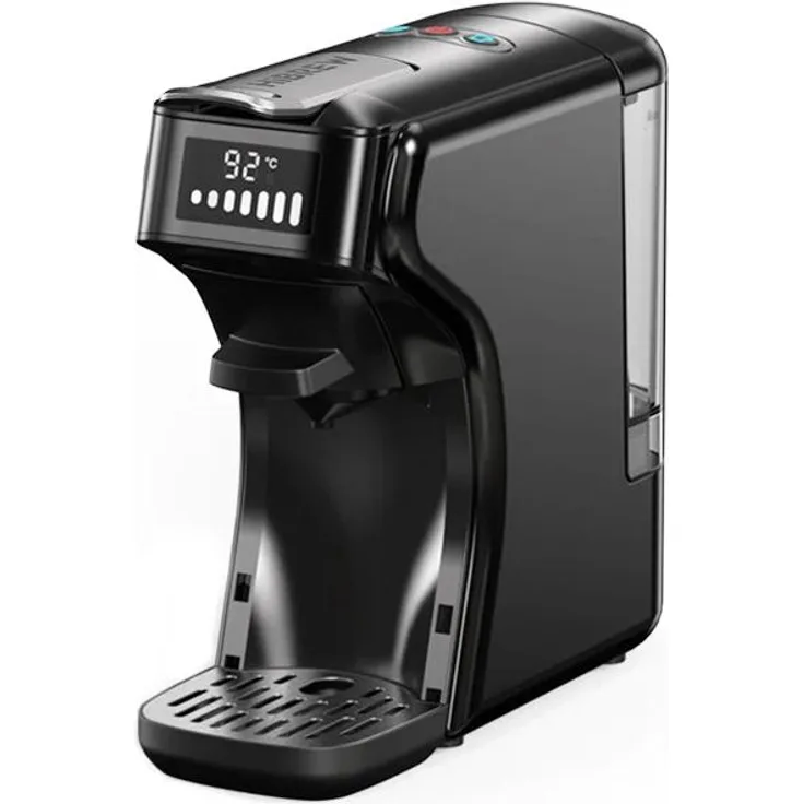 HiBREW H1B 6in1 Kapsel-Kaffeemaschine, Kapselsystem kompatibel mit Nespresso & Dolce Gusto, Schwarz