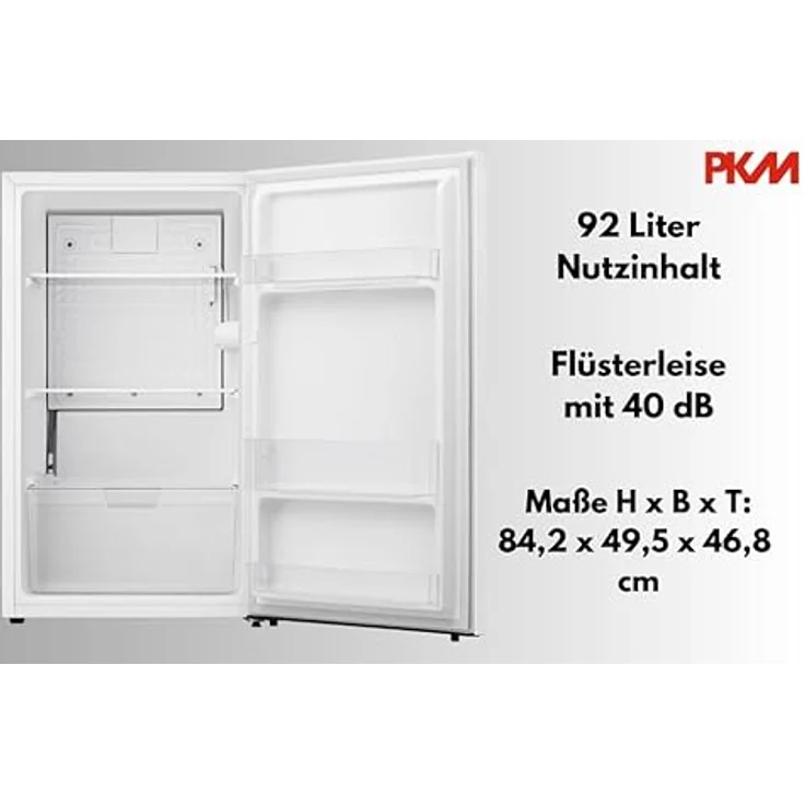 PKM KS94E Vollraumkühlschrank, 92 Liter, Weiß, 2 Liter Flaschenfach, Wechselbarer Türanschlag – Bild 5