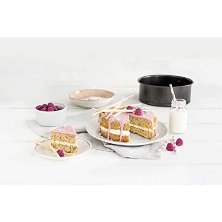 Zenker Springform Ø 18 cm SPECIAL - MINI, kleine Backform mit Flachboden aus Stahlblech, runde Kuchenform mit Antihaftbeschichtung (Farbe: Schwarz), Menge: 1 Stück – Bild 2