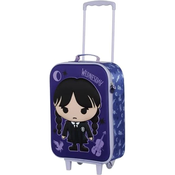 Wednesday Chibi-Soft 3D Trolley-Koffer, Lila, 26 L Kapazität, handgepäcktaugliche Maße – Bild 1