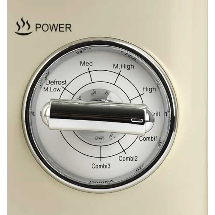 Girmi FM2105 Mikrowelle im Vintage-Design, Standgerät, 20 Liter Garraum, 700 + 800 Watt, Creme – Bild 7