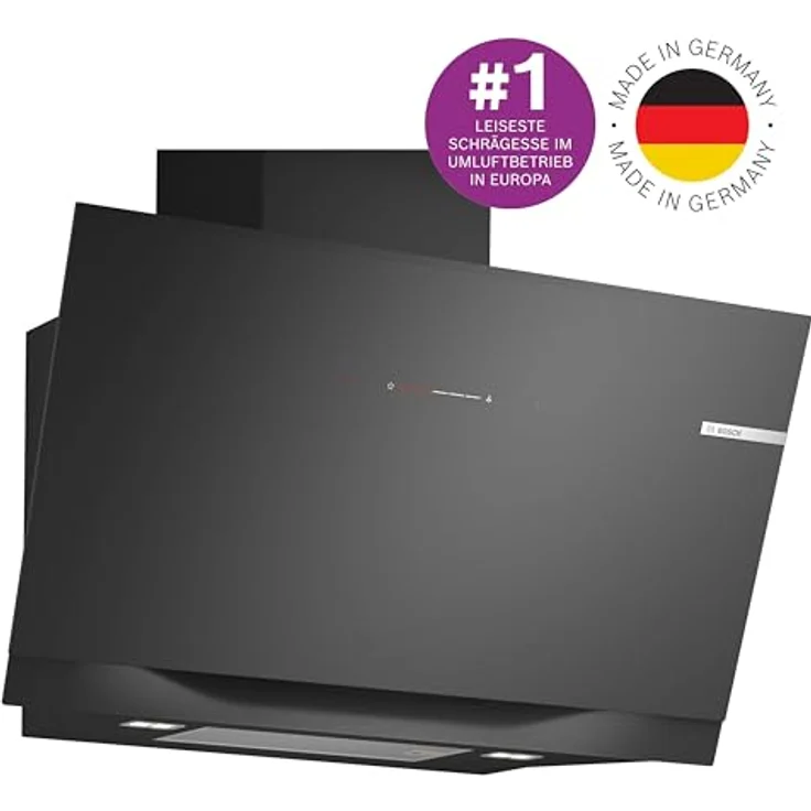 Bosch DWK91LT60, Serie 8, Smarte Dunstabzugshaube, 90 cm, Klarglas schwarz bedruckt, Extrem Leise Wandesse, Made in Germany, Steuerung über Kochfeld, Einstellbare Farbtemperatur, PerfectAir-Sensor – Bild 2