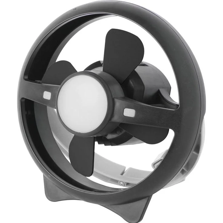 Brunner Atmo RG, wiederaufladbarer Ventilator und LED-Lichtkombination, Schwarz, 4 Geschwindigkeitsstufen, 12 Stunden Licht, 7 Stunden Ventilator