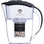 Lotus Vita ESPRIT div. Farben - Wasser Filterkanne mit Kartusche, Reduziert Kalk Chlor Blei aus Leitungswasser durch Aktivkohle Ionentauscher, BPA-frei (anthrazit)