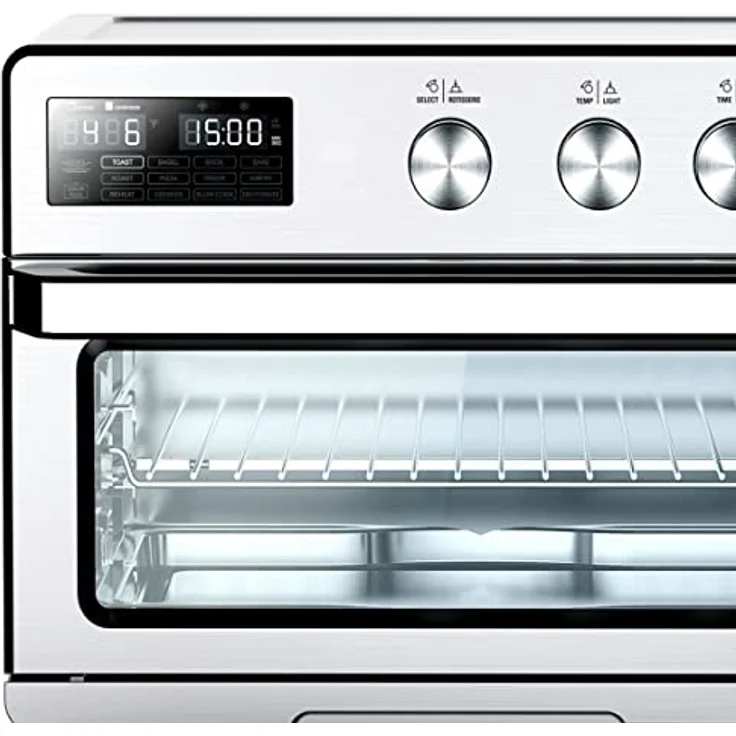 TurboTronic digitaler Heißluftofen - XXL 32 Liter mit Drehspieß für Hähnchen 5 in1 Mini Backofen, Dörrer & Power Heißluftfritteuse Airfryer ab 25°C – Bild 3