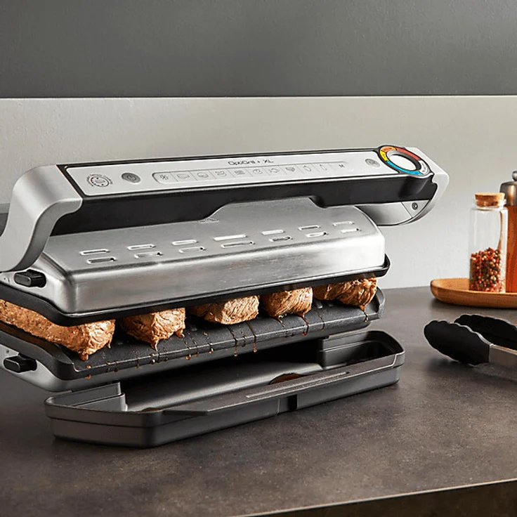 TEFAL GC728D OptiGrill+ XL, intelligenter Kontaktgrill, 9 Programme, automatische Garstufenanpassung, spülmaschinenfest, große Grillfläche – Bild 3