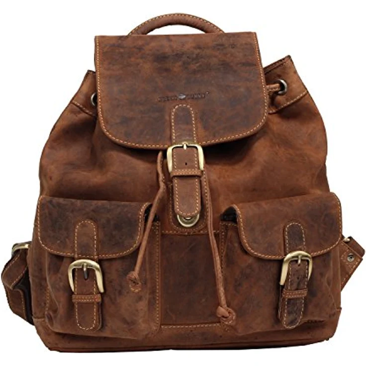 Greenburry Vintage City Rucksack, 100% Leder, 35 cm, braun – Bild 3