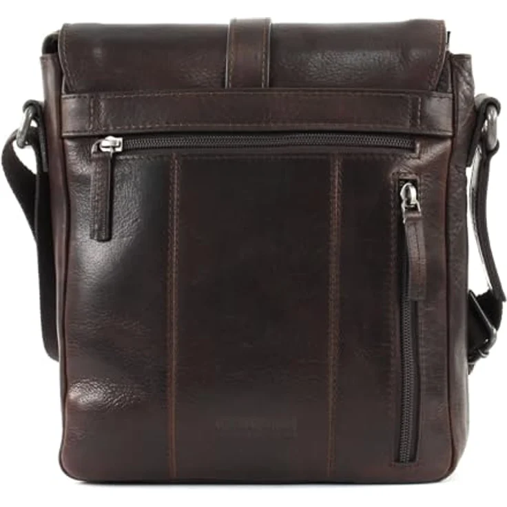 Leonhard Heyden Roma Umhängetasche Leder, 22 cm, braun, mit Handy- und Tabletfach, verstellbarem Umhängeriemen – Bild 4
