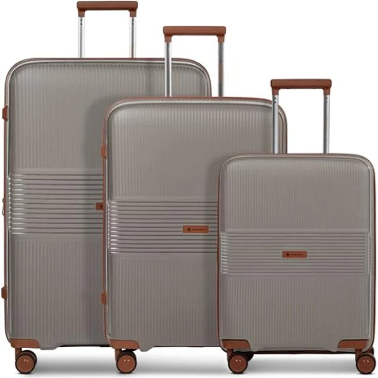 Farmhood Hartschalen Koffer-Set 3-teilig, erweiterbar, 4 Doppelrollen, TSA-Schloss, für Damen & Herren – Bild 1