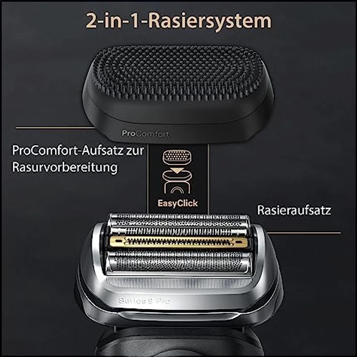 Braun Series 9 Pro+ Elektrorasierer, ProComfort Aufsatz, Reinigungsstation, Wet & Dry, 9590cc, Schwarz – Bild 3