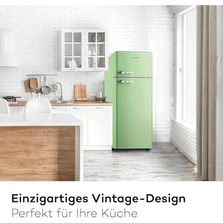 SCHOEPF Kühl-Gefrierkombination RKG218DSG, Retro Design, Mintgrün, 211 Liter, Energieeffizienzklasse D – Bild 8