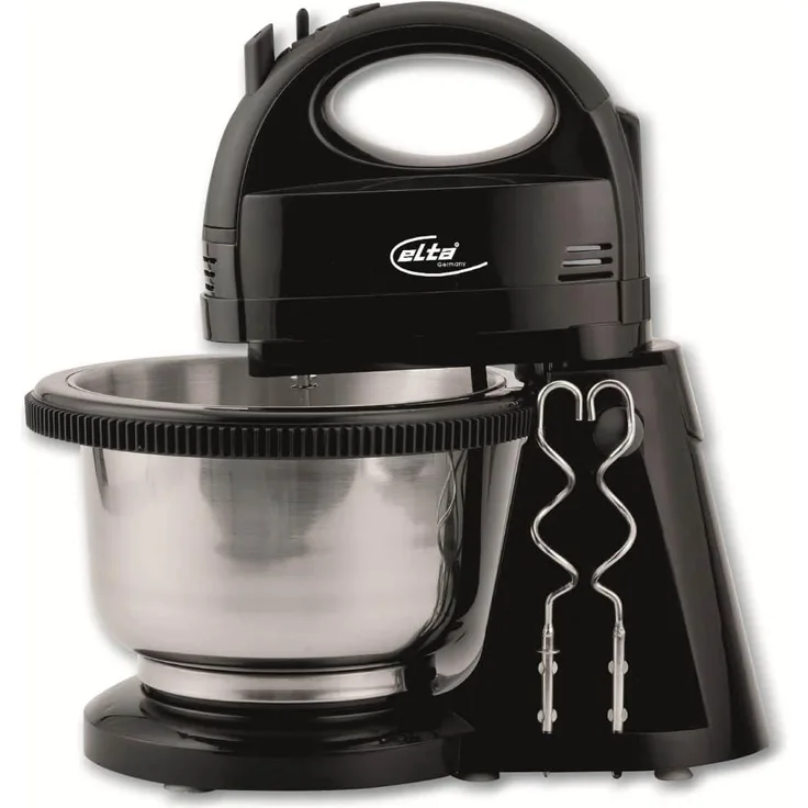 ELTA HM-250.2E Turbo Handmixer Rührschüssel, Kunststoff, Edelstahl-Schwarz